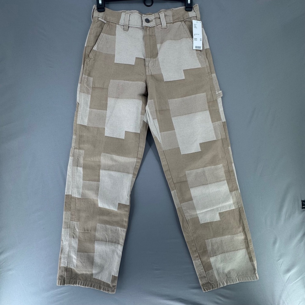 NWT Dickies x Urban Outfitters Jacquard Patchwork Carpenter Pants Desert Sand 32